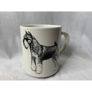 Schnauzer Dog Cindy Farmer Artist Coffee Mug Collectible USA Rare White Black‎